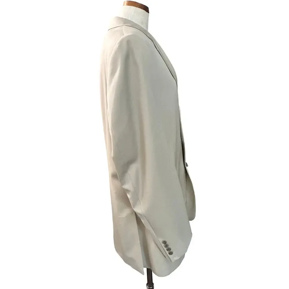 Jack Victor Lord & Taylor Super 120s Wool Blazer 44L Tan Sport Coat Old Money